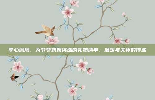孝心满满，为爷爷奶奶挑选的礼物清单，温暖与关怀的传递