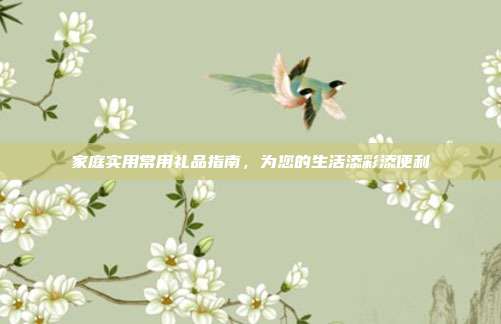 家庭实用常用礼品指南，为您的生活添彩添便利