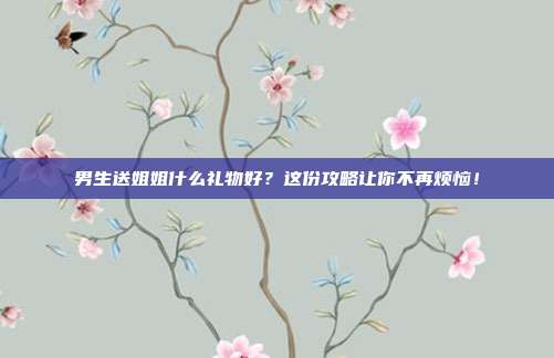 男生送姐姐什么礼物好？这份攻略让你不再烦恼！