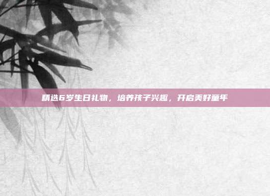 精选6岁生日礼物，培养孩子兴趣，开启美好童年