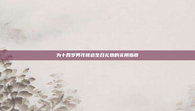 为十四岁男孩挑选生日礼物的实用指南