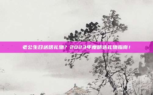 老公生日送啥礼物？2023年度精选礼物指南！