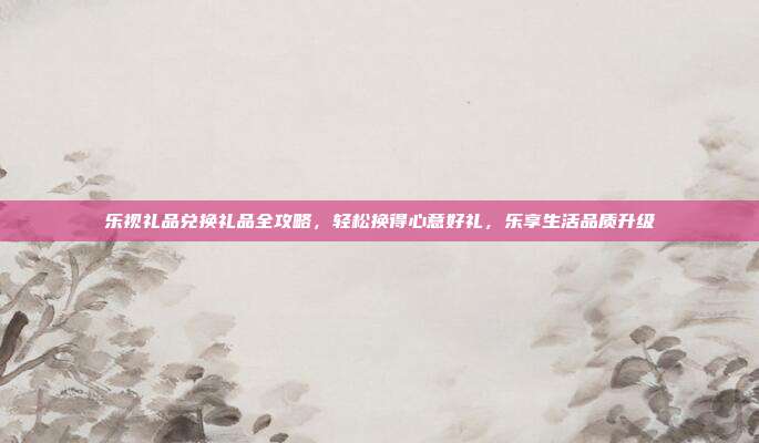 乐视礼品兑换礼品全攻略，轻松换得心意好礼，乐享生活品质升级