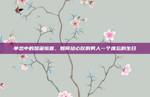 单恋中的甜蜜惊喜，如何给心仪的男人一个难忘的生日