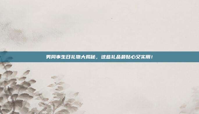 男同事生日礼物大揭秘，这些礼品最贴心又实用！