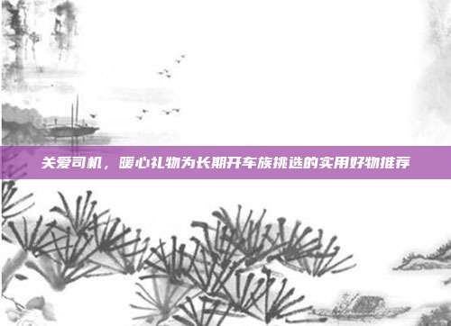 关爱司机，暖心礼物为长期开车族挑选的实用好物推荐