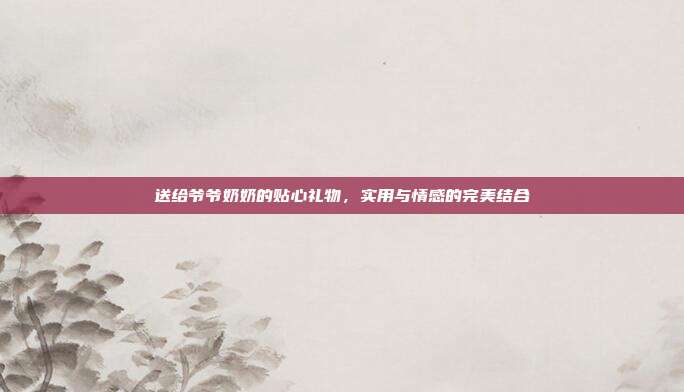 送给爷爷奶奶的贴心礼物，实用与情感的完美结合