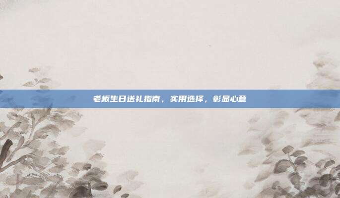 老板生日送礼指南，实用选择，彰显心意