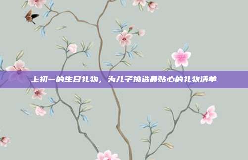 上初一的生日礼物，为儿子挑选最贴心的礼物清单