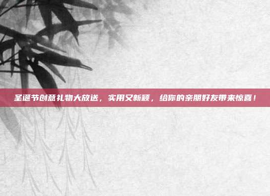 圣诞节创意礼物大放送，实用又新颖，给你的亲朋好友带来惊喜！