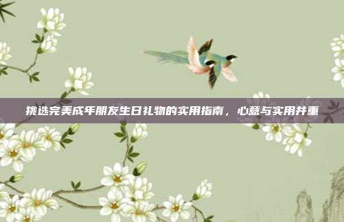 挑选完美成年朋友生日礼物的实用指南，心意与实用并重