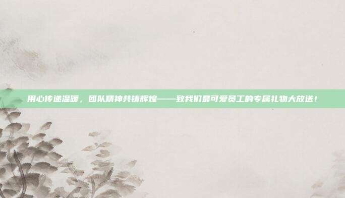 用心传递温暖，团队精神共铸辉煌——致我们最可爱员工的专属礼物大放送！