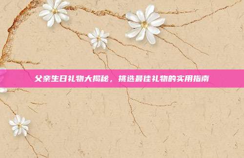 父亲生日礼物大揭秘，挑选最佳礼物的实用指南