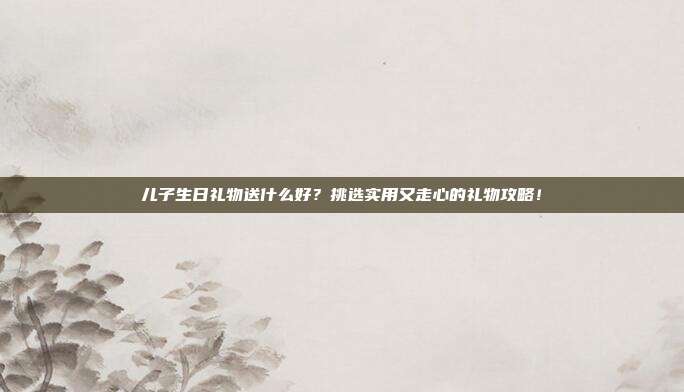 儿子生日礼物送什么好？挑选实用又走心的礼物攻略！