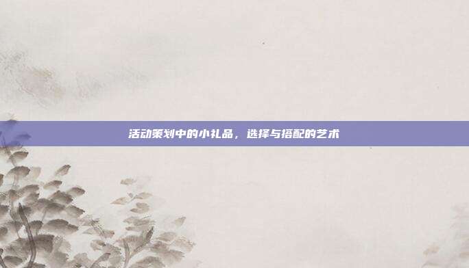 活动策划中的小礼品，选择与搭配的艺术