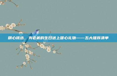 精心挑选，为老弟的生日送上暖心礼物——五大推荐清单