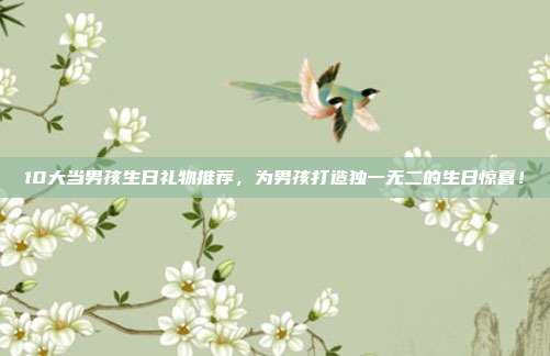 10大当男孩生日礼物推荐，为男孩打造独一无二的生日惊喜！