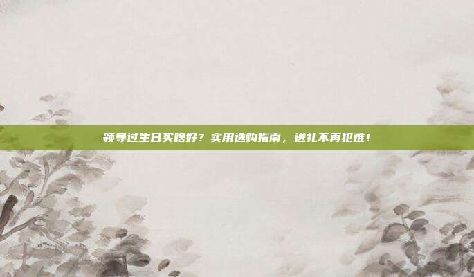 领导过生日买啥好？实用选购指南，送礼不再犯难！