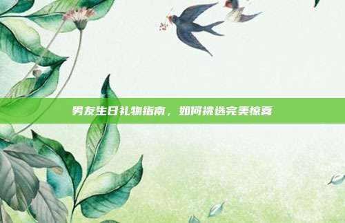 男友生日礼物指南，如何挑选完美惊喜