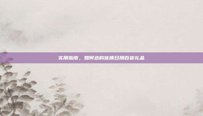 实用指南，如何选购优质日用百货礼品