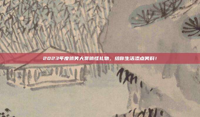 2023年度搞笑大赏搞怪礼物，给你生活添点笑料！