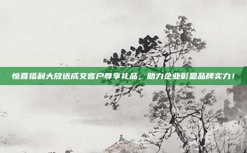 惊喜福利大放送成交客户尊享礼品，助力企业彰显品牌实力！