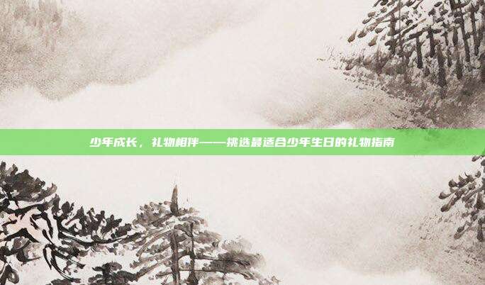 少年成长，礼物相伴——挑选最适合少年生日的礼物指南