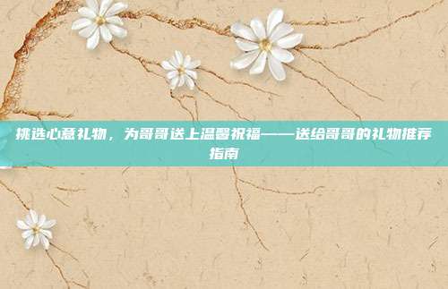挑选心意礼物，为哥哥送上温馨祝福——送给哥哥的礼物推荐指南
