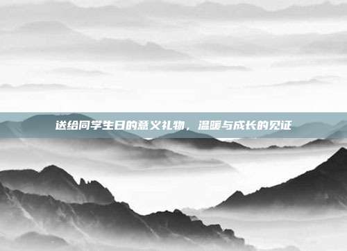 送给同学生日的意义礼物，温暖与成长的见证