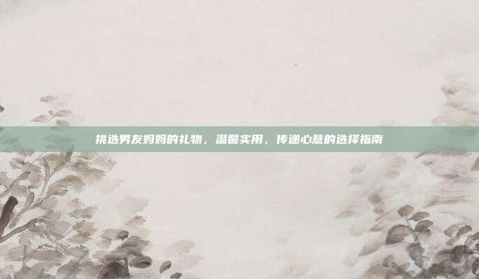 挑选男友妈妈的礼物，温馨实用，传递心意的选择指南