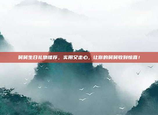 舅舅生日礼物推荐，实用又走心，让你的舅舅收到惊喜！