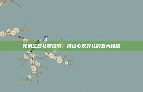 兄弟生日礼物指南，挑选心仪好礼的五大秘籍
