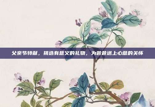 父亲节特献，挑选有意义的礼物，为爸爸送上心意的关怀