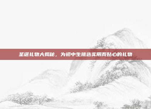 圣诞礼物大揭秘，为初中生挑选实用而贴心的礼物