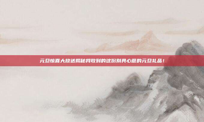 元旦惊喜大放送揭秘我收到的这份别具心意的元旦礼品！