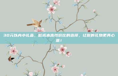 30元以内小礼品，低成本高性价比的选择，让你的礼物更具心意！
