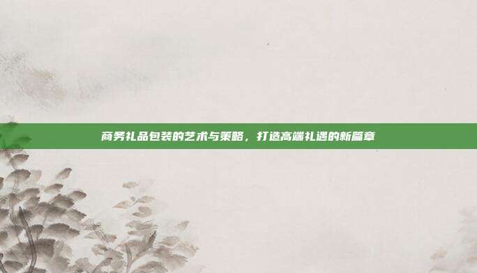 商务礼品包装的艺术与策略，打造高端礼遇的新篇章