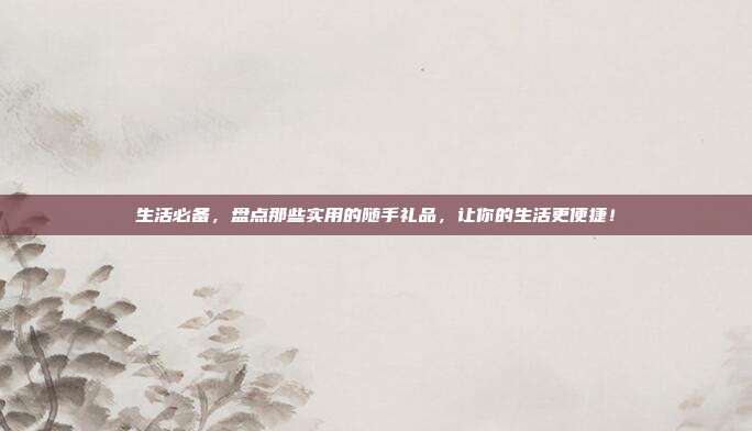 生活必备，盘点那些实用的随手礼品，让你的生活更便捷！
