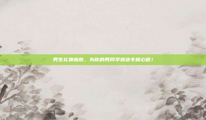 男生礼物指南，为你的男同学挑选专属心意！