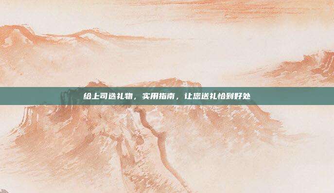 给上司选礼物，实用指南，让您送礼恰到好处