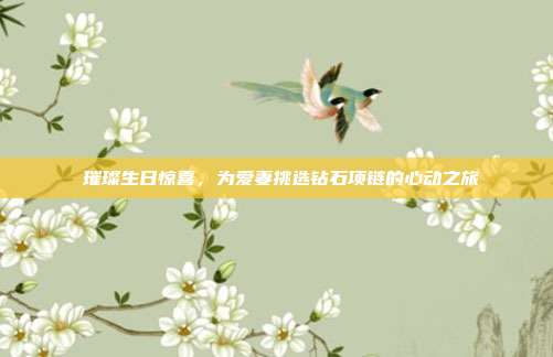 💍 璀璨生日惊喜，为爱妻挑选钻石项链的心动之旅 💍