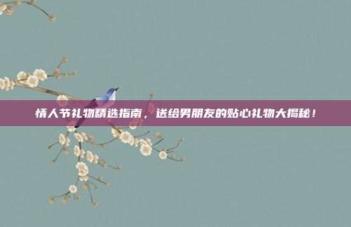 情人节礼物精选指南，送给男朋友的贴心礼物大揭秘！