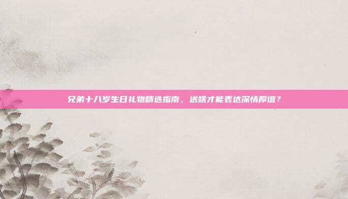 兄弟十八岁生日礼物精选指南，送啥才能表达深情厚谊？