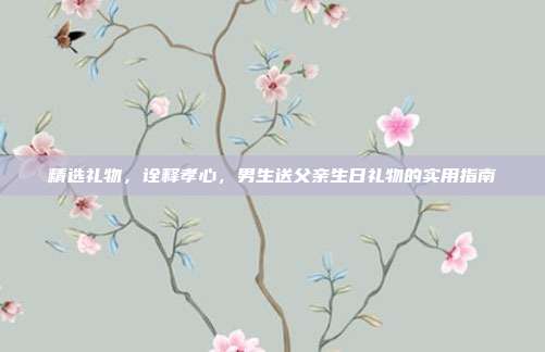 精选礼物，诠释孝心，男生送父亲生日礼物的实用指南