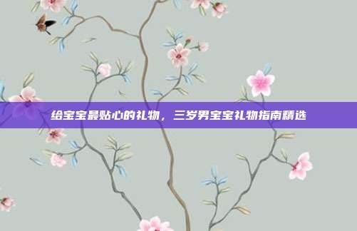 给宝宝最贴心的礼物，三岁男宝宝礼物指南精选