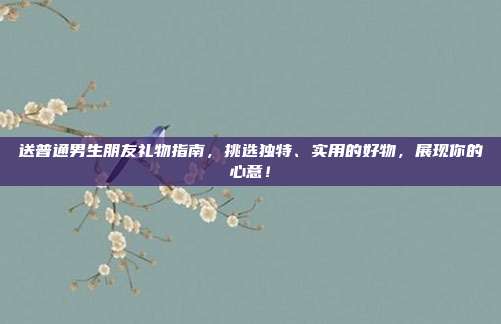 送普通男生朋友礼物指南，挑选独特、实用的好物，展现你的心意！