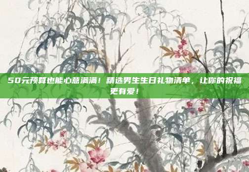 50元预算也能心意满满！精选男生生日礼物清单，让你的祝福更有爱！