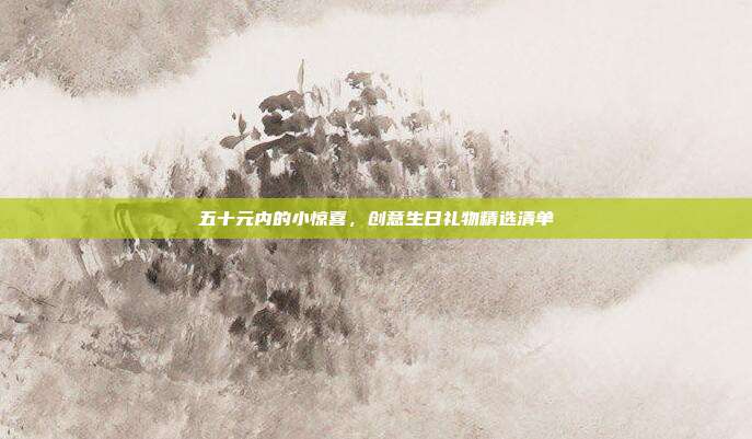 五十元内的小惊喜，创意生日礼物精选清单