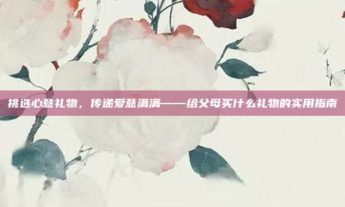 挑选心意礼物，传递爱意满满——给父母买什么礼物的实用指南