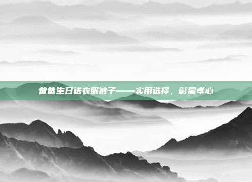 爸爸生日送衣服裤子——实用选择，彰显孝心